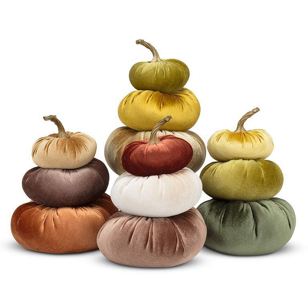Pile de  3 citrouilles en velours