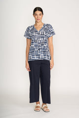 Pantalon large marine