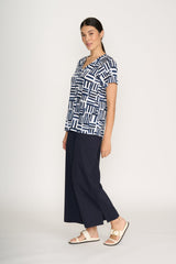 Pantalon large marine