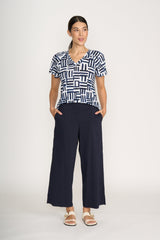 Pantalon large marine