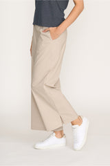 Pantalon large beige