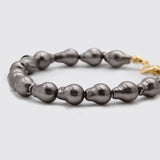 Bracelet de perles baroques gris foncé