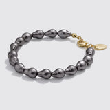 Bracelet de perles baroques gris foncé