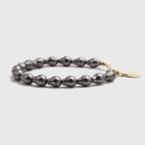 Bracelet de perles baroques gris foncé