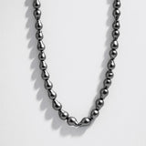Collier de perles baroques gris foncé